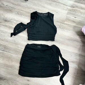 Abercrombie rosette Top and Skirt Set in Black